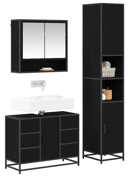 Sada koupelnového nábytku 3 ks Černý dub 90 x 33 x 60 cm 3402487