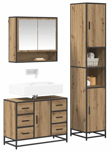 Sada koupelnového nábytku 3 ks Artisanový dub 90 x 33 x 60 cm 3402486