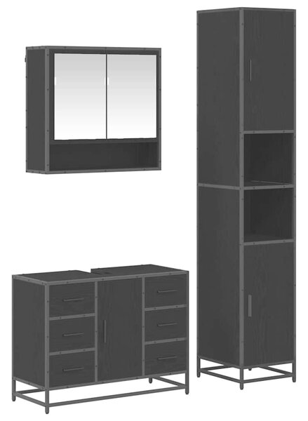 Sada koupelnového nábytku 3 ks Černý dub 90 x 33 x 60 cm 3402487