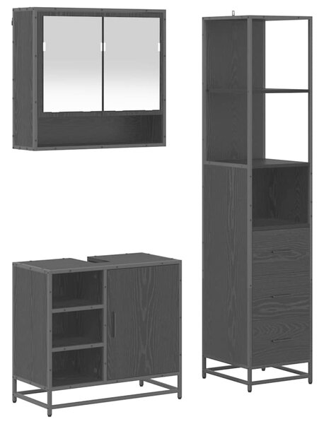 Sada koupelnového nábytku 3 ks Černý dub 35 x 37,5 x 166 cm 3402505