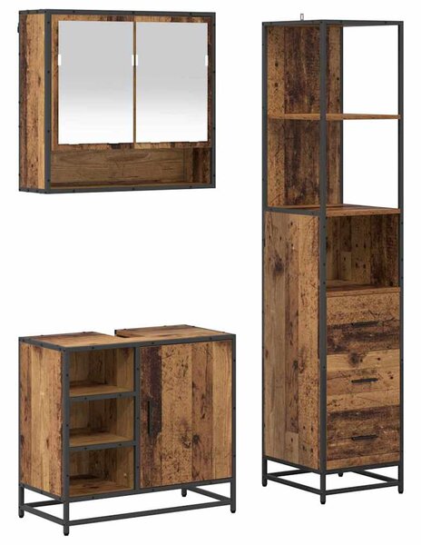 Sada koupelnového nábytku 3 ks Staré dřevo 35 x 37,5 x 166 cm 3402503