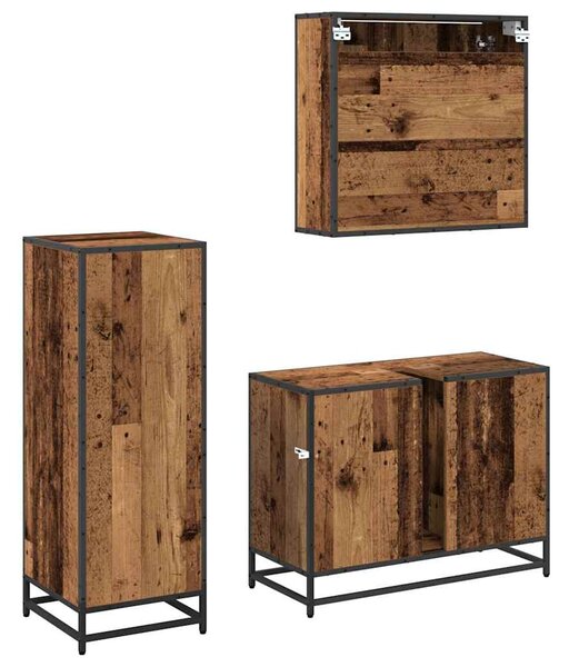 Sada koupelnového nábytku 3 ks Staré dřevo 80 x 33 x 60 cm 3402494