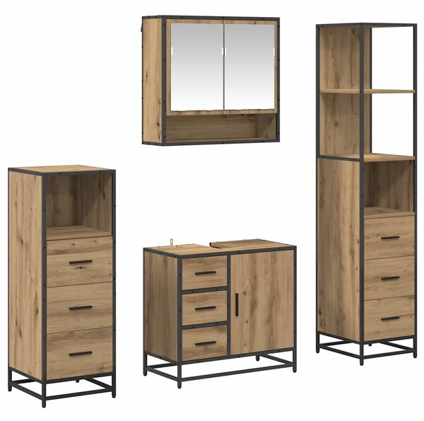 Sada koupelnového nábytku 4 ks Artisanový dub 65 x 33 x 60 cm 3402498