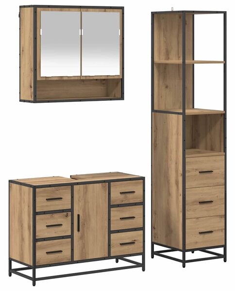 Sada koupelnového nábytku 3 ks Artisanový dub 3402492