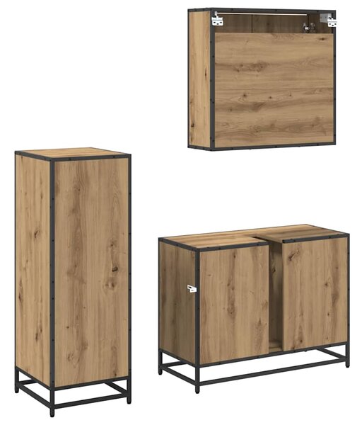 Sada koupelnového nábytku 3 ks Artisanový dub 80 x 33 x 60 cm 3402495