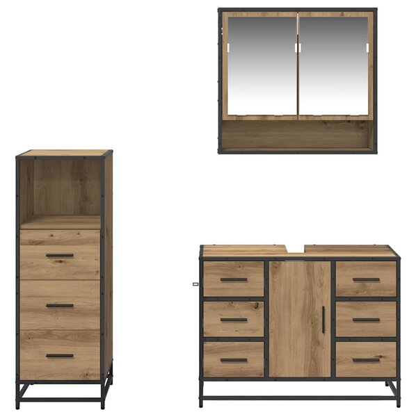 Sada koupelnového nábytku 3 ks Artisanový dub 80 x 33 x 60 cm 3402495