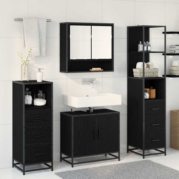 Sada koupelnového nábytku 4 ks Černý dub 65 x 33 x 60 cm 3402511