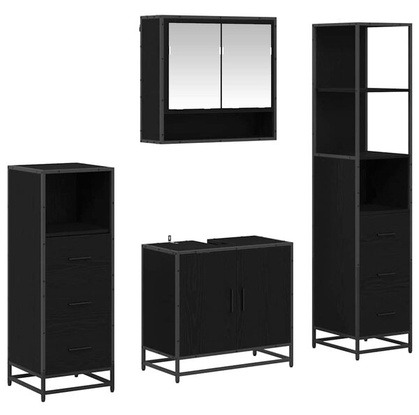 Sada koupelnového nábytku 4 ks Černý dub 65 x 33 x 60 cm 3402511