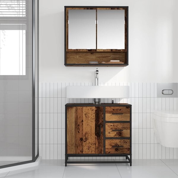 Sada koupelnového nábytku 2 ks Staré dřevo 65 x 33 x 60 cm 3402506
