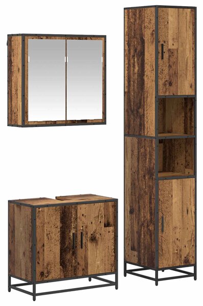 Sada koupelnového nábytku 3 ks Staré dřevo 65 x 33 x 60 cm 3402515