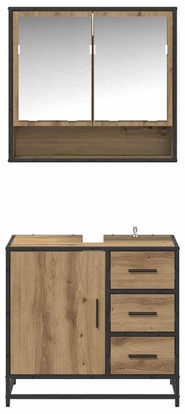 Sada koupelnového nábytku 2 ks Artisanový dub 65 x 33 x 60 cm 3402507