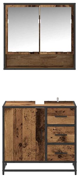 Sada koupelnového nábytku 2 ks Staré dřevo 65 x 33 x 60 cm 3402506