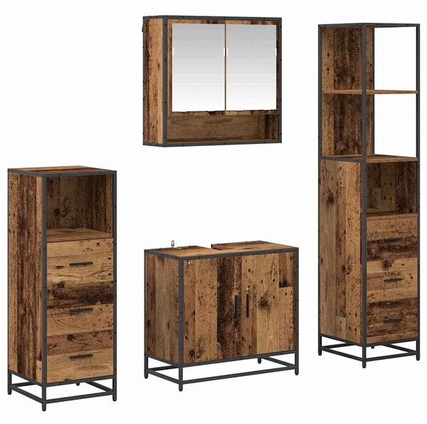 Sada koupelnového nábytku 4 ks Staré dřevo 65 x 33 x 60 cm 3402509
