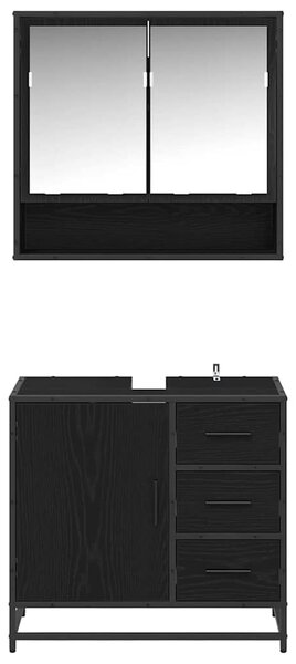 Sada koupelnového nábytku 2 ks Černý dub 65 x 33 x 60 cm 3402508