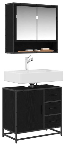 Sada koupelnového nábytku 2 ks Černý dub 65 x 33 x 60 cm 3402508