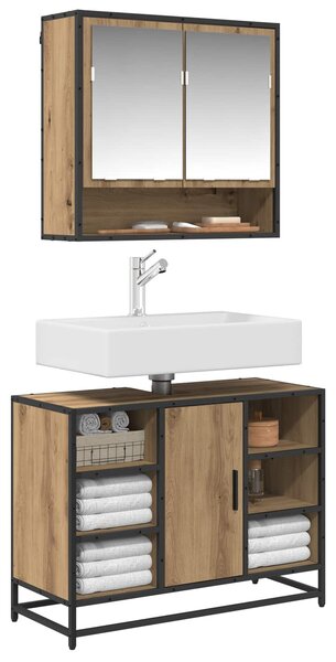 Sada koupelnového nábytku 2 ks Artisanový dub 80 x 33 x 60 cm 3402528