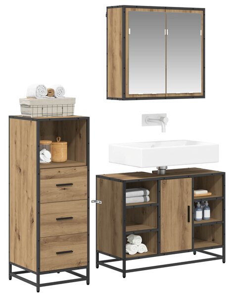 Sada koupelnového nábytku 3 ks Artisanový dub 80 x 33 x 60 cm 3402525