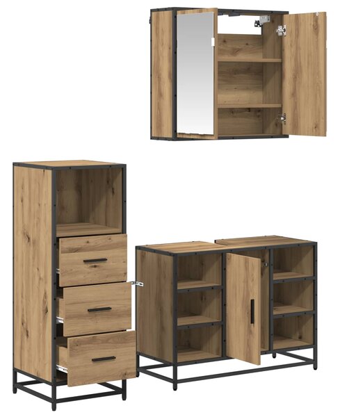 Sada koupelnového nábytku 3 ks Artisanový dub 80 x 33 x 60 cm 3402525