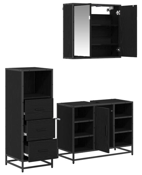 Sada koupelnového nábytku 3 ks Černý dub 80 x 33 x 60 cm 3402526