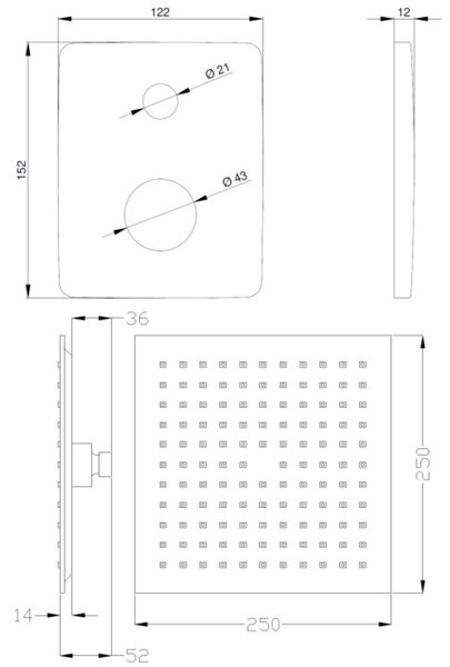 Invena Siros sprchová sada pod omítku chrom BS-90-0K2
