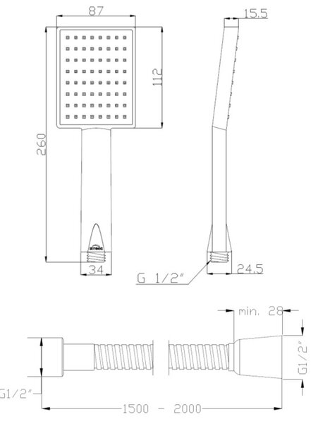Invena Siros sprchová sada pod omítku chrom BS-90-0K2