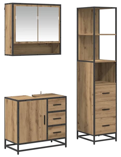 Sada koupelnového nábytku 3 ks Artisanový dub Kompozitní dřevo 3402522