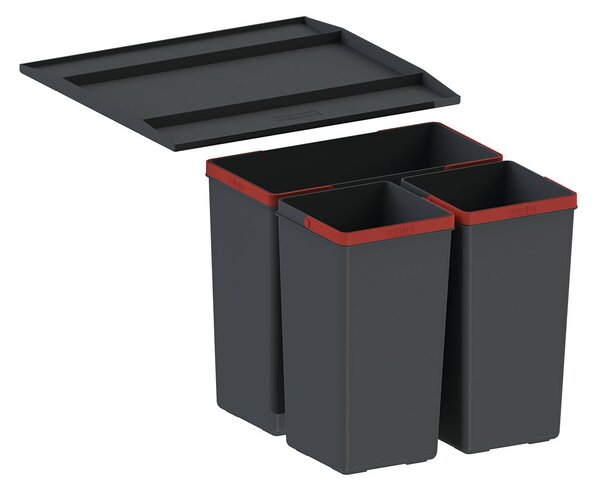 Franke EasySort odpadkové koše 29.5 l černá-červená 121.0494.150