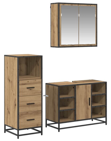Sada koupelnového nábytku 3 ks Artisanový dub 80 x 33 x 60 cm 3402525
