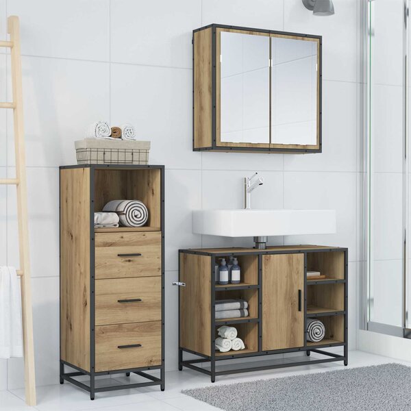 Sada koupelnového nábytku 3 ks Artisanový dub 80 x 33 x 60 cm 3402525