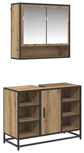 Sada koupelnového nábytku 2 ks Artisanový dub 80 x 33 x 60 cm 3402528