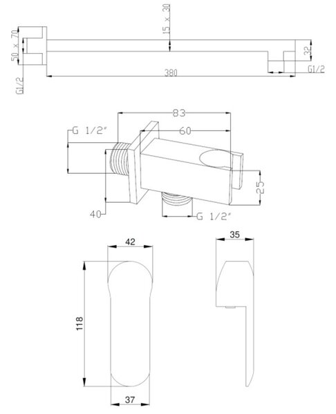 Invena Siros sprchová sada pod omítku chrom BS-90-0K2