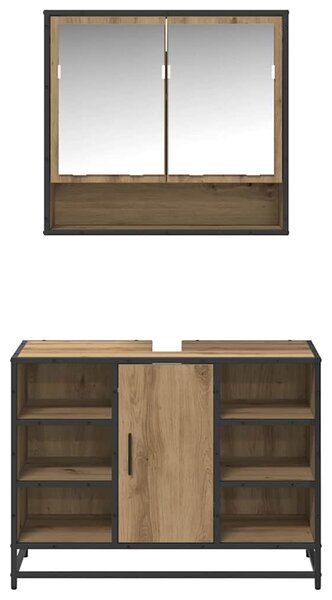 Sada koupelnového nábytku 2 ks Artisanový dub 80 x 33 x 60 cm 3402528