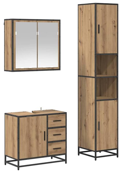Sada koupelnového nábytku 3 ks Artisanový dub Kompozitní dřevo 3402534