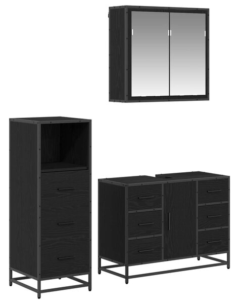 Sada koupelnového nábytku 3 ks Černý dub 80 x 33 x 60 cm 3402538