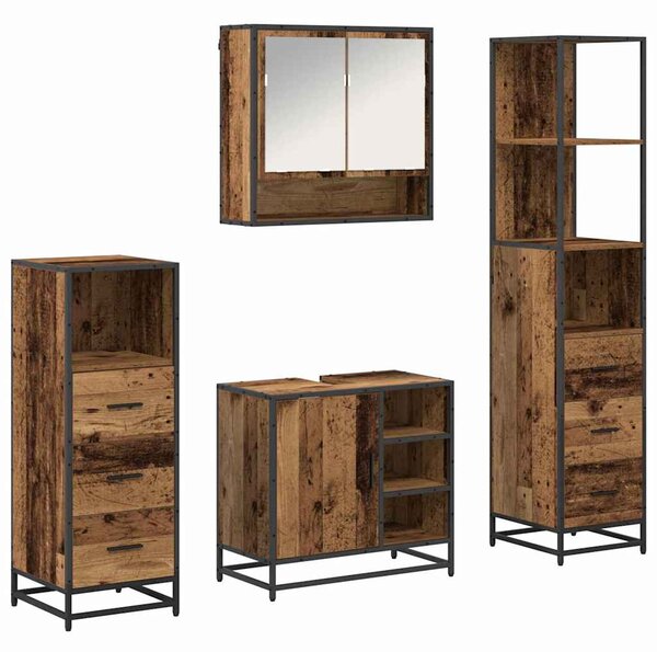 Sada koupelnového nábytku 4 ks Staré dřevo 65 x 33 x 60 cm 3402542