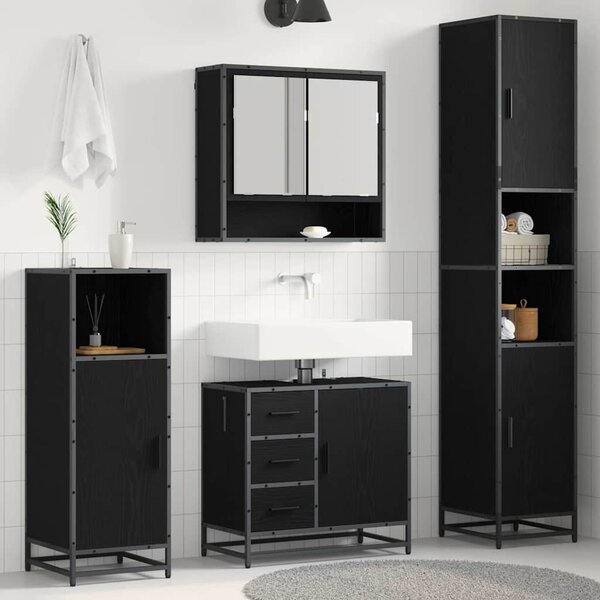 Sada koupelnového nábytku 3 ks Černý dub 90 x 33 x 60 cm 3402541