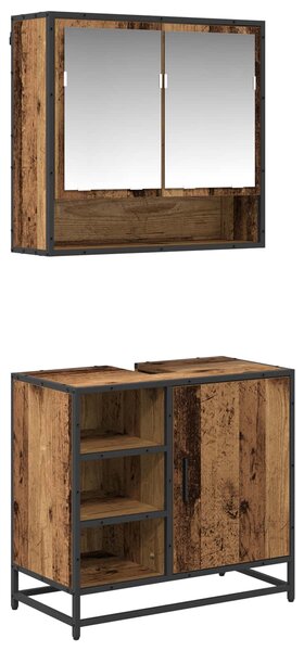 Sada koupelnového nábytku 2 ks Staré dřevo 65 x 33 x 60 cm 3402554
