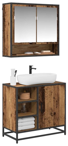 Sada koupelnového nábytku 2 ks Staré dřevo 65 x 33 x 60 cm 3402554