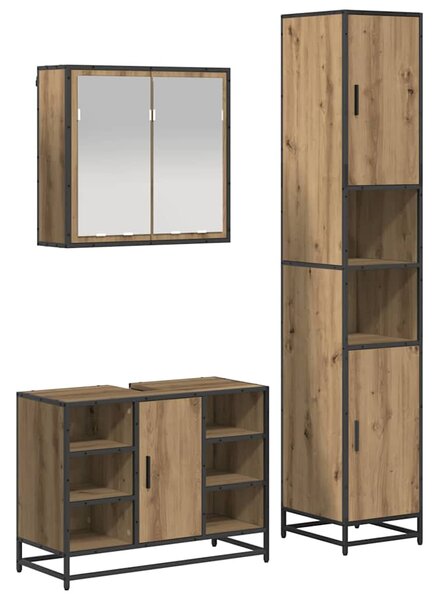 Sada koupelnového nábytku 3 ks Artisanový dub 80 x 33 x 60 cm 3402546