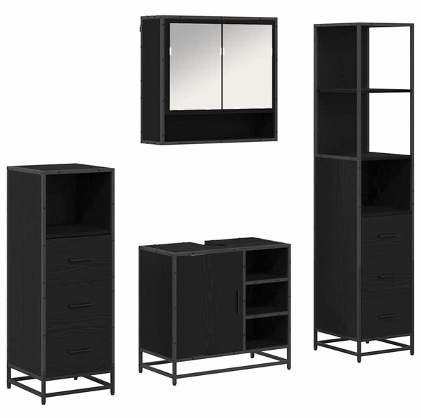 Sada koupelnového nábytku 4 ks Černý dub 65 x 33 x 60 cm 3402544
