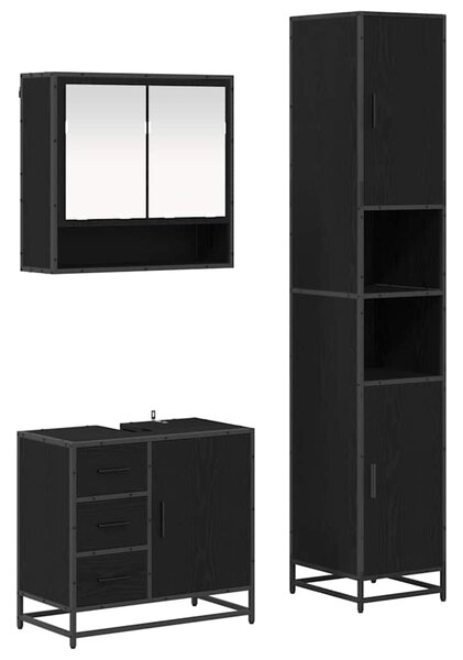 Sada koupelnového nábytku 3 ks Černý dub 90 x 33 x 60 cm 3402541