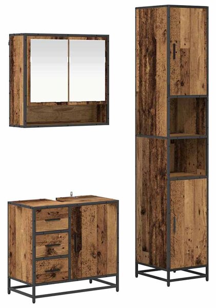 Sada koupelnového nábytku 3 ks Staré dřevo 35 x 37,5 x 188,5 cm 3402548