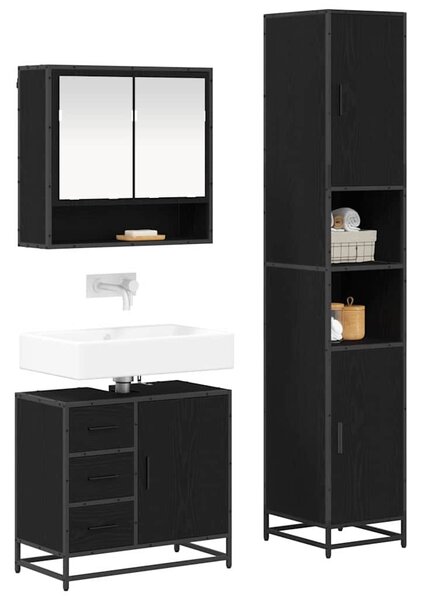 Sada koupelnového nábytku 3 ks Černý dub 90 x 33 x 60 cm 3402541