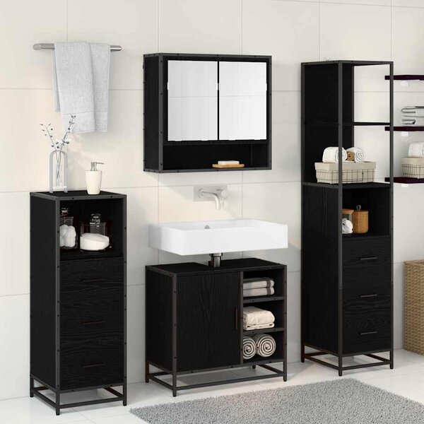 Sada koupelnového nábytku 4 ks Černý dub 65 x 33 x 60 cm 3402544