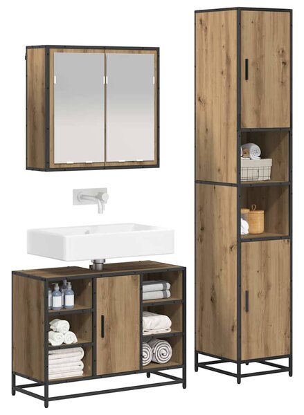 Sada koupelnového nábytku 3 ks Artisanový dub 80 x 33 x 60 cm 3402546