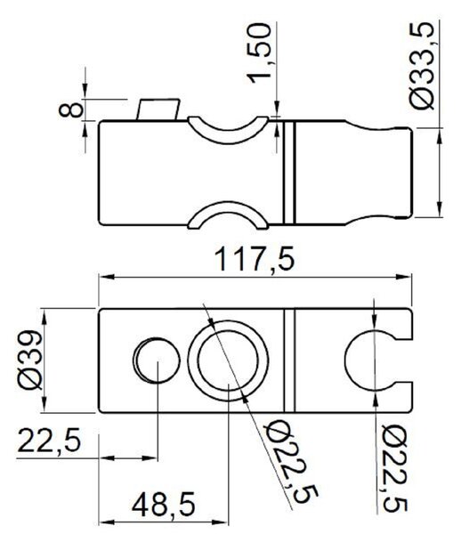 Invena Samba Plus sprchový držák | cm SC-D1-007