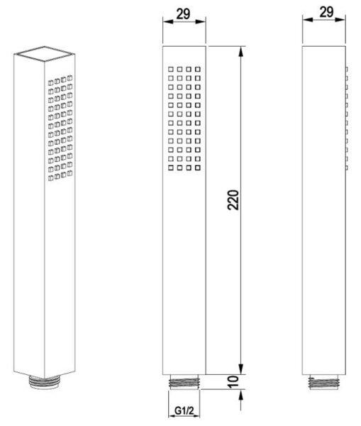 Invena Svart sprchová hlavice černá AS-92-004