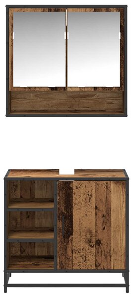 Sada koupelnového nábytku 2 ks Staré dřevo 65 x 33 x 60 cm 3402554