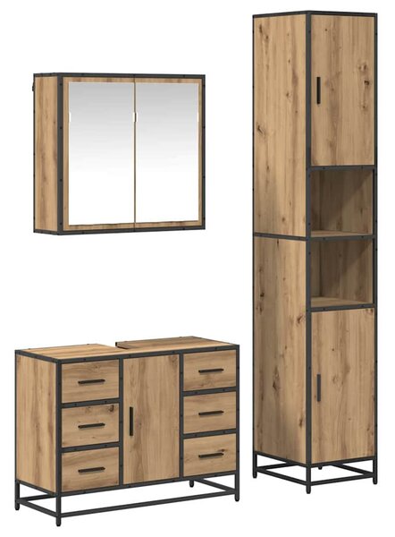 Sada koupelnového nábytku 3 ks Artisanový dub 80 x 33 x 60 cm 3402561