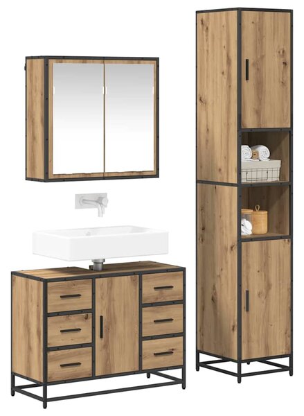 Sada koupelnového nábytku 3 ks Artisanový dub 80 x 33 x 60 cm 3402561